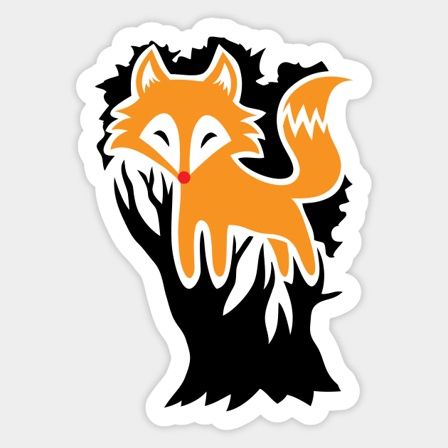 Tree Fox Sticker by martinussumbaji